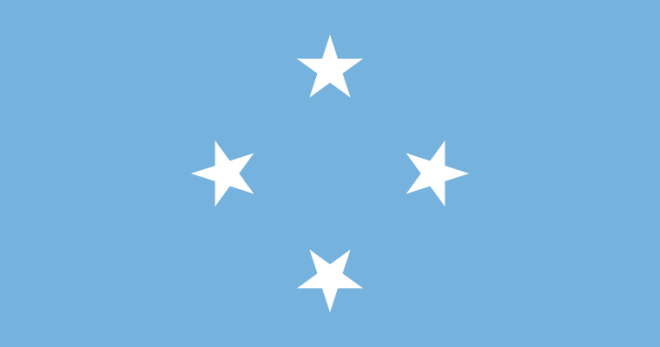 Mikronesiens flagga (Wikimedia Commons)
