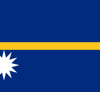 Naurus flagga med en vit stjärna