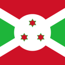 Burundis flagga med tre röda stjärnor med sex uddar var